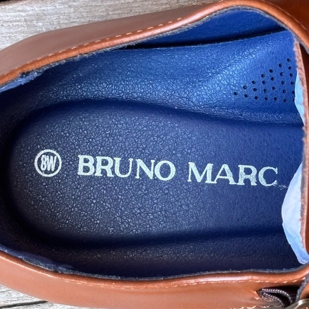 Bruno Marc Hutchingson 2 Double Monk Strap Brown Leather Dress Slip Ons 8W